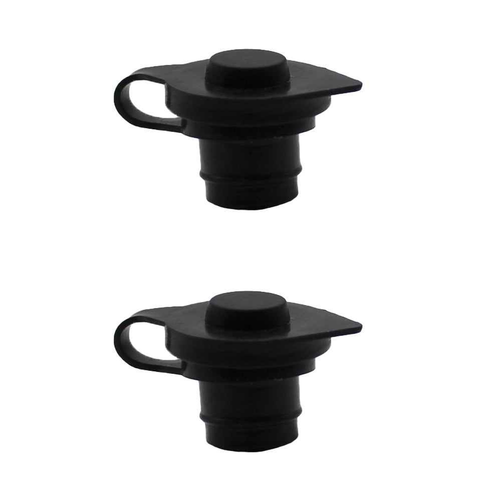 2 Pack- Heavy Duty Vent Caps, Black w/ Retaining Lip for Gas Diesel Fuel Can Jug