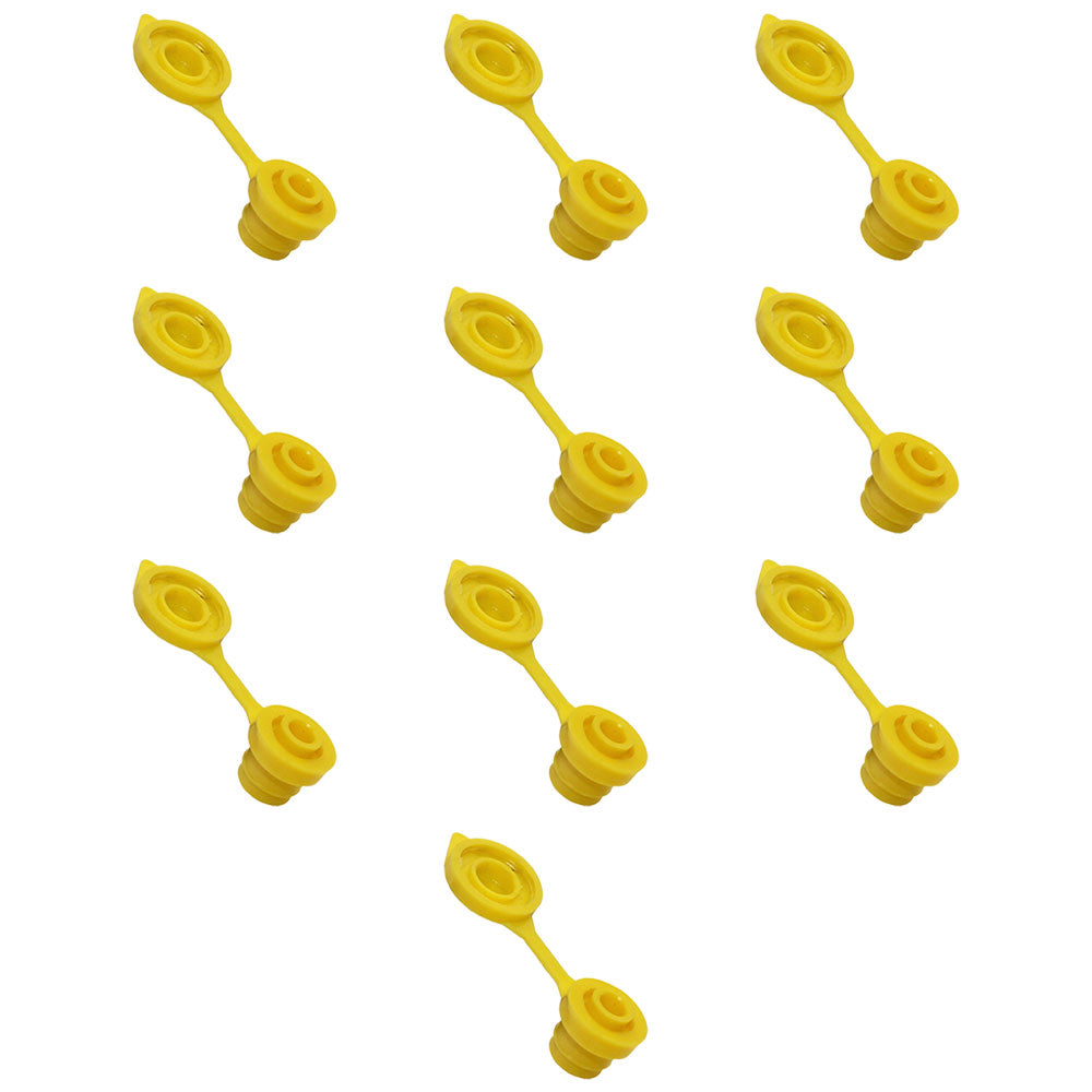 Set of Ten (10) Yellow Vent Caps For Gas Diesel Fuel Kerosene Water Jugs Cans