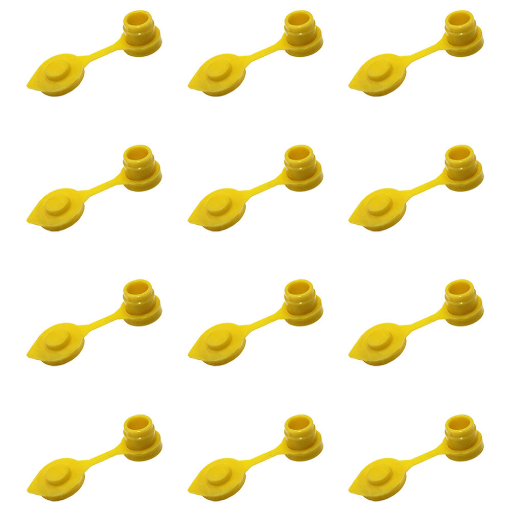 Twelve Gas Can Vent Cap Set w/ Retaining Lip for Eagle Chilton Plastic Fuel Jugs