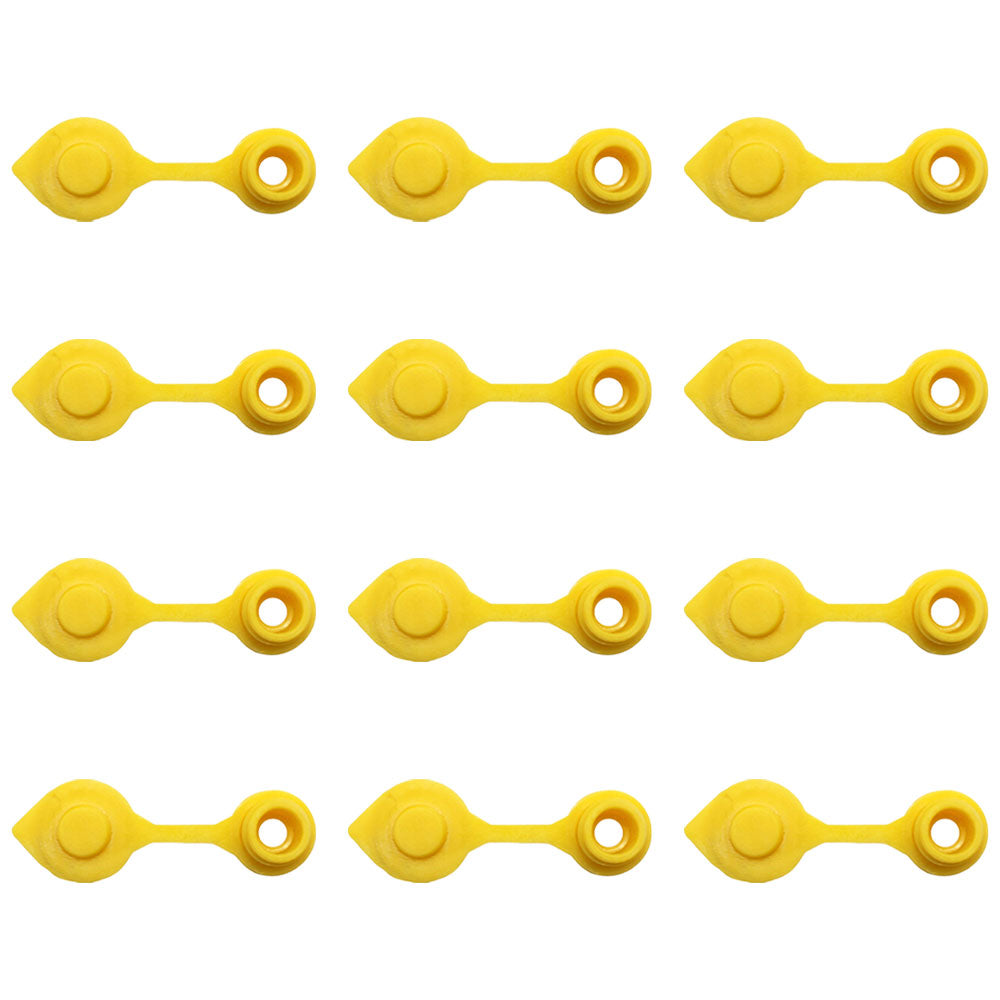 Twelve Gas Can Vent Cap Set w/ Retaining Lip for Eagle Chilton Plastic Fuel Jugs