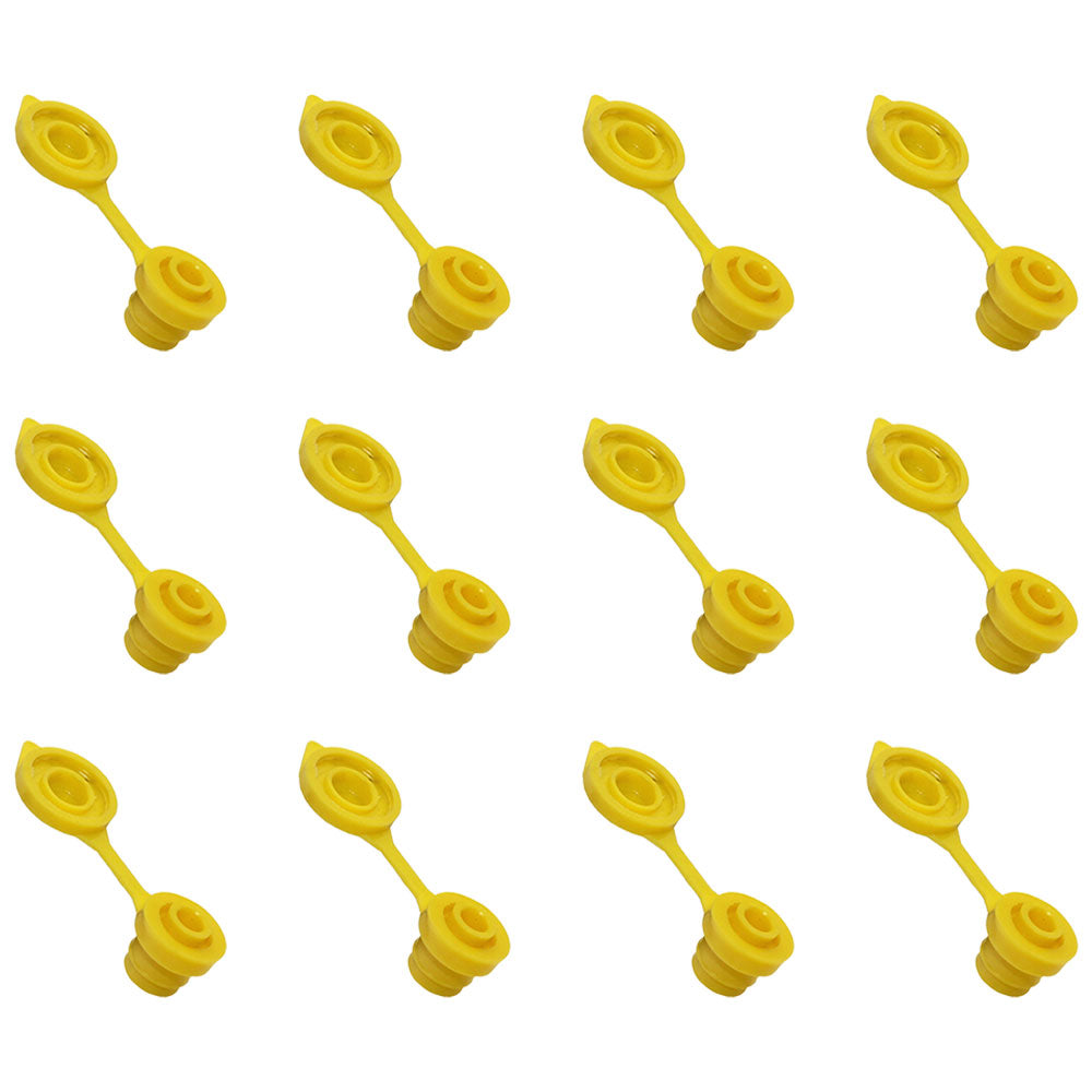 Twelve Gas Can Vent Cap Set w/ Retaining Lip for Eagle Chilton Plastic Fuel Jugs