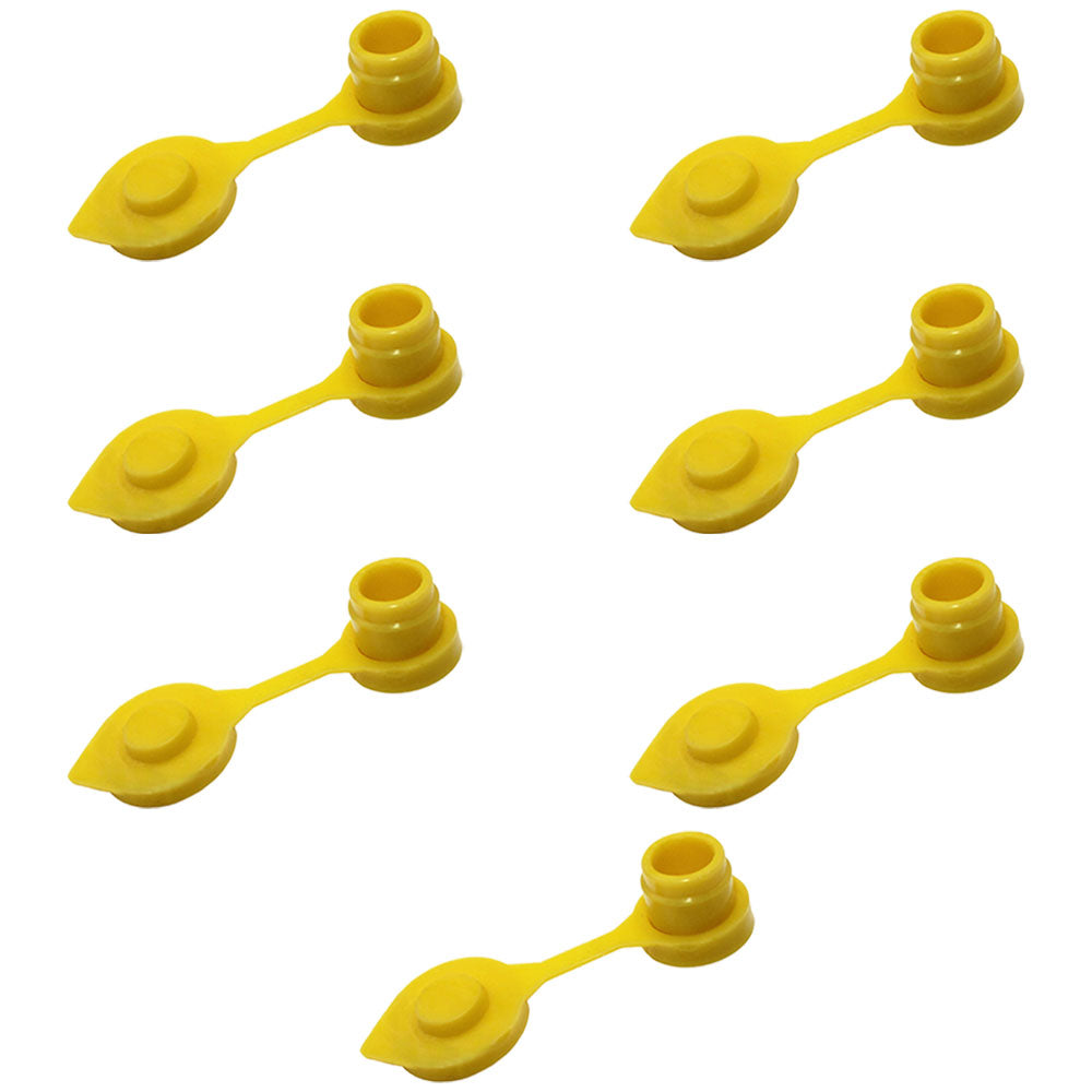 7-pk Yellow Vent Caps Gas Fuel Can Midwest Blitz Wedco Scepter HEAVY DUTY