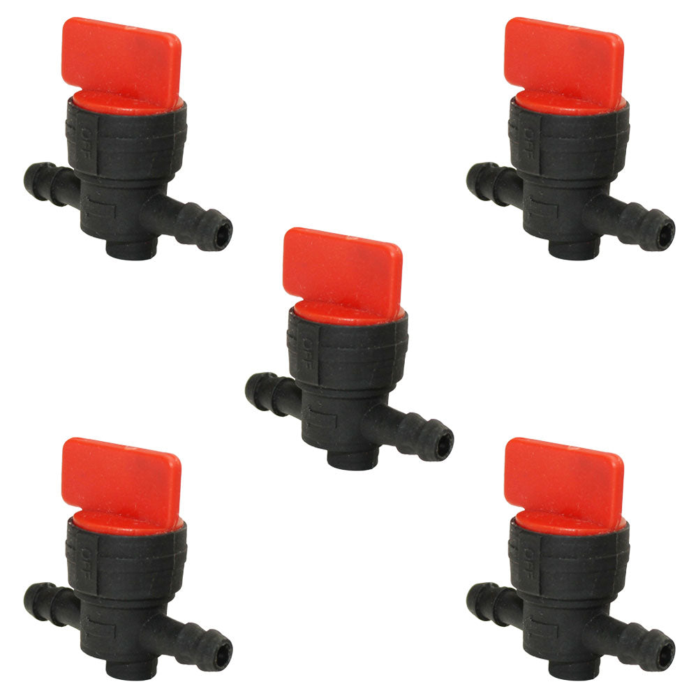 Qty: 5 In-Line Fuel Shut Off Valve 1/4" 
 Fits John Deere Replaces AM107340