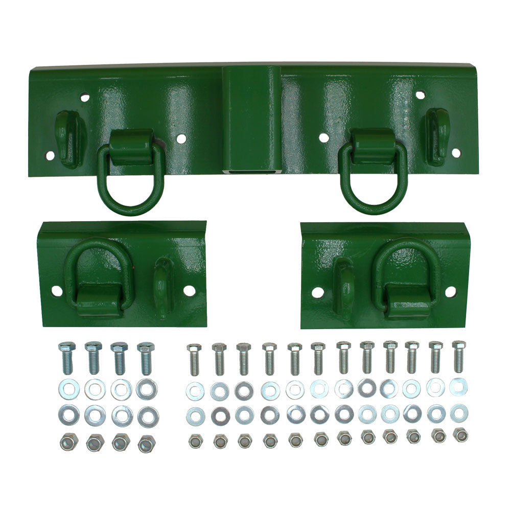 4 Grab Hooks 4 D-Rings and 2" Receiver Fits John Deere Bucket 3120 3520 3720