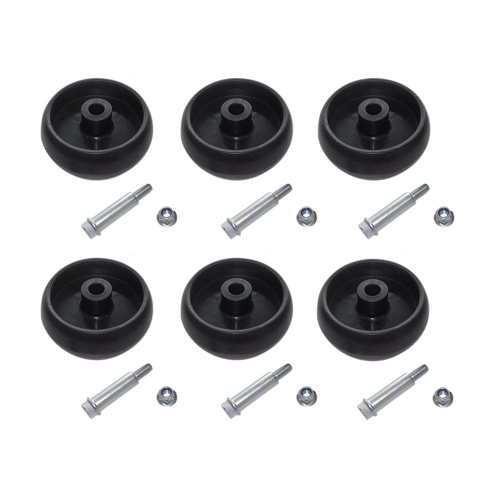 6Pk Deck Wheel and Hardware Rollers Fits John Deere GX10168 R11819 210-051