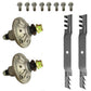 42" Mower Deck Kit Spindles w/ Nut GY20454 Blades AM137328 Bolts GX20234 Fits JD