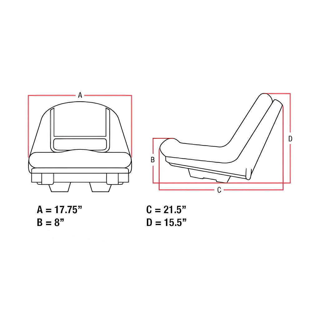 High Back Seat Fits John Deere Replaces AUC11476