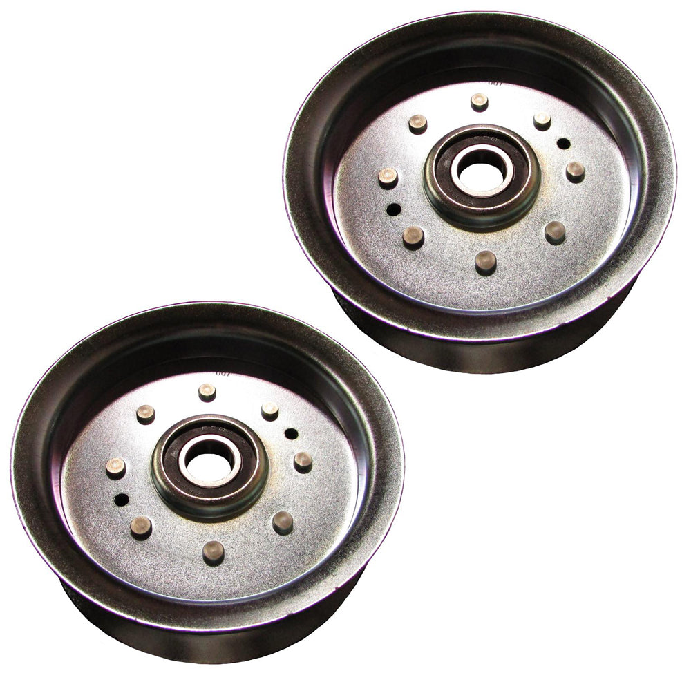 Qty 2: Steel Flat Idler Pulley with Flanges
 Fits Cub Cadet Replaces 756-05034
