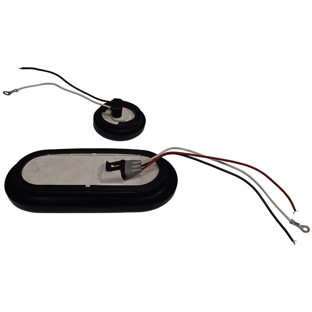 (1) 2" Amber Round & 6" Red Oval Tail Light Steel Box Set