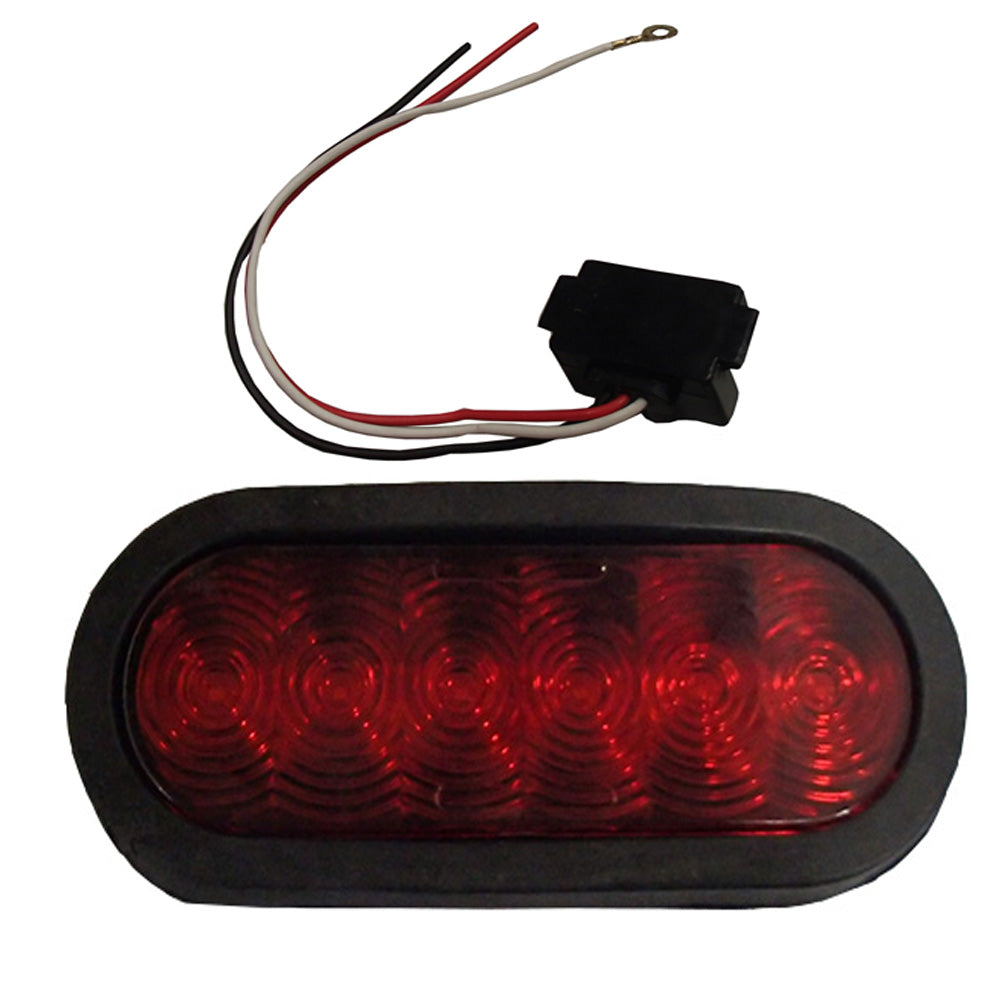 Truck Trailer LED Tail Light Kit w/ Housing Red 6" Oval Tail Light & 2" Marker