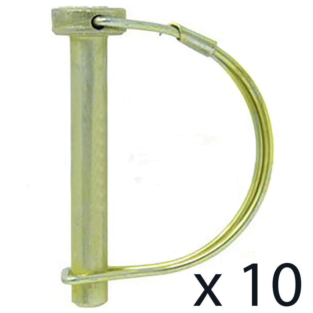 PTO lock pin, 3/8" diameter, 2-1/4" useable length, round handle Pk of 10