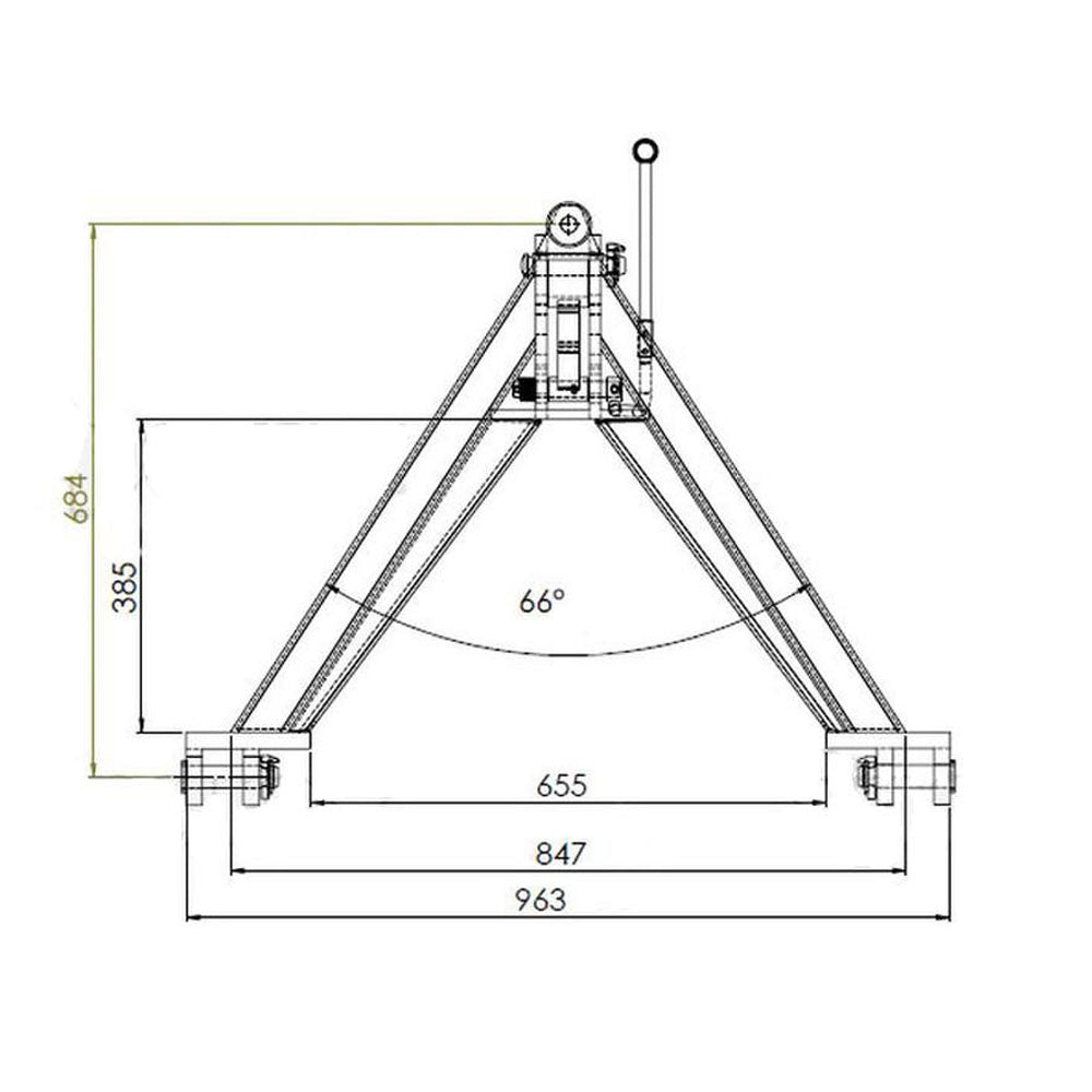 Quick Hitch: A-Frame Designed System (Fits CAT.2) 75 x 45 x 5.5mm