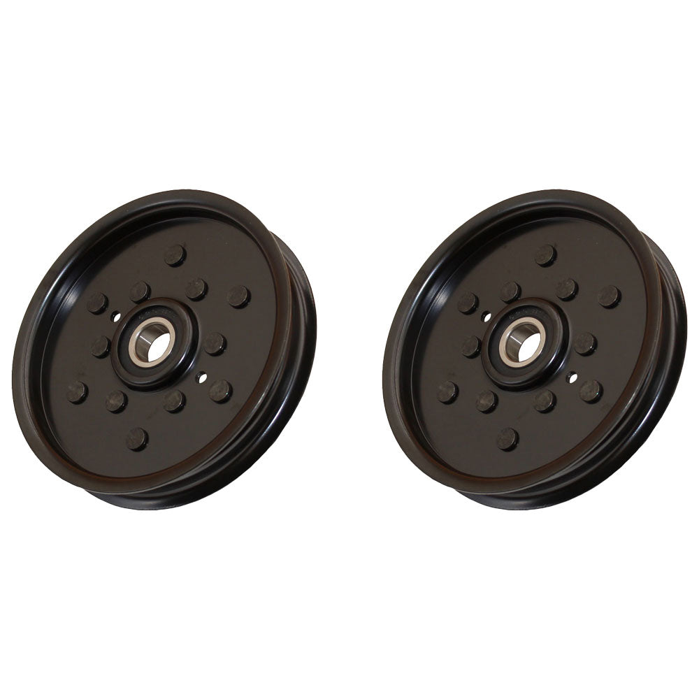 Qty 2: Flat Idler Pulley
 Fits John Deere Replaces AM106627