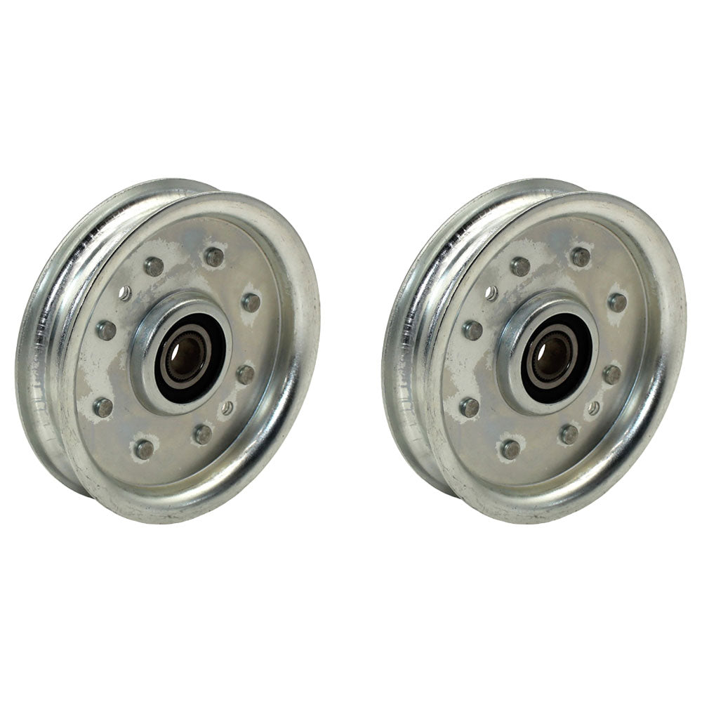 Qty 2: Flat Idler Pulley Fits John Deere Replaces AM107468