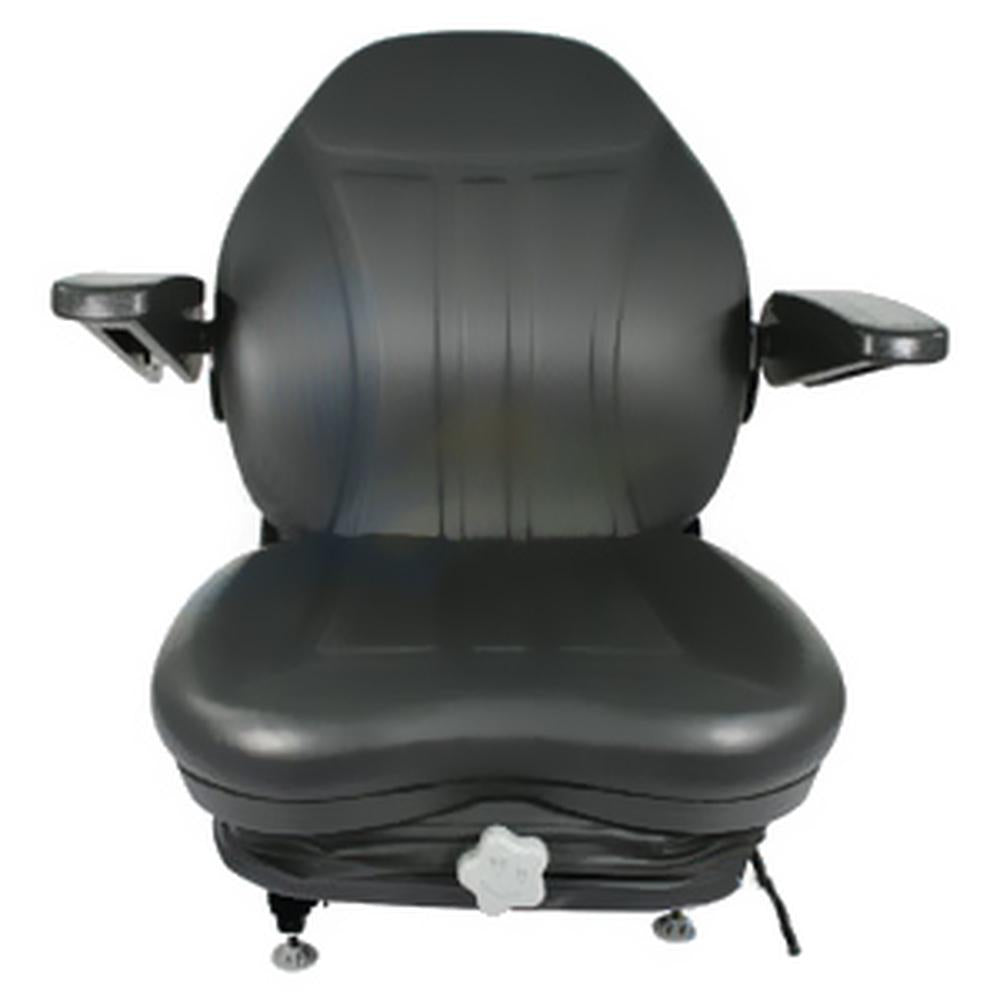 High Back Industrial Seat w/ Suspension Slide Track & Armrests.