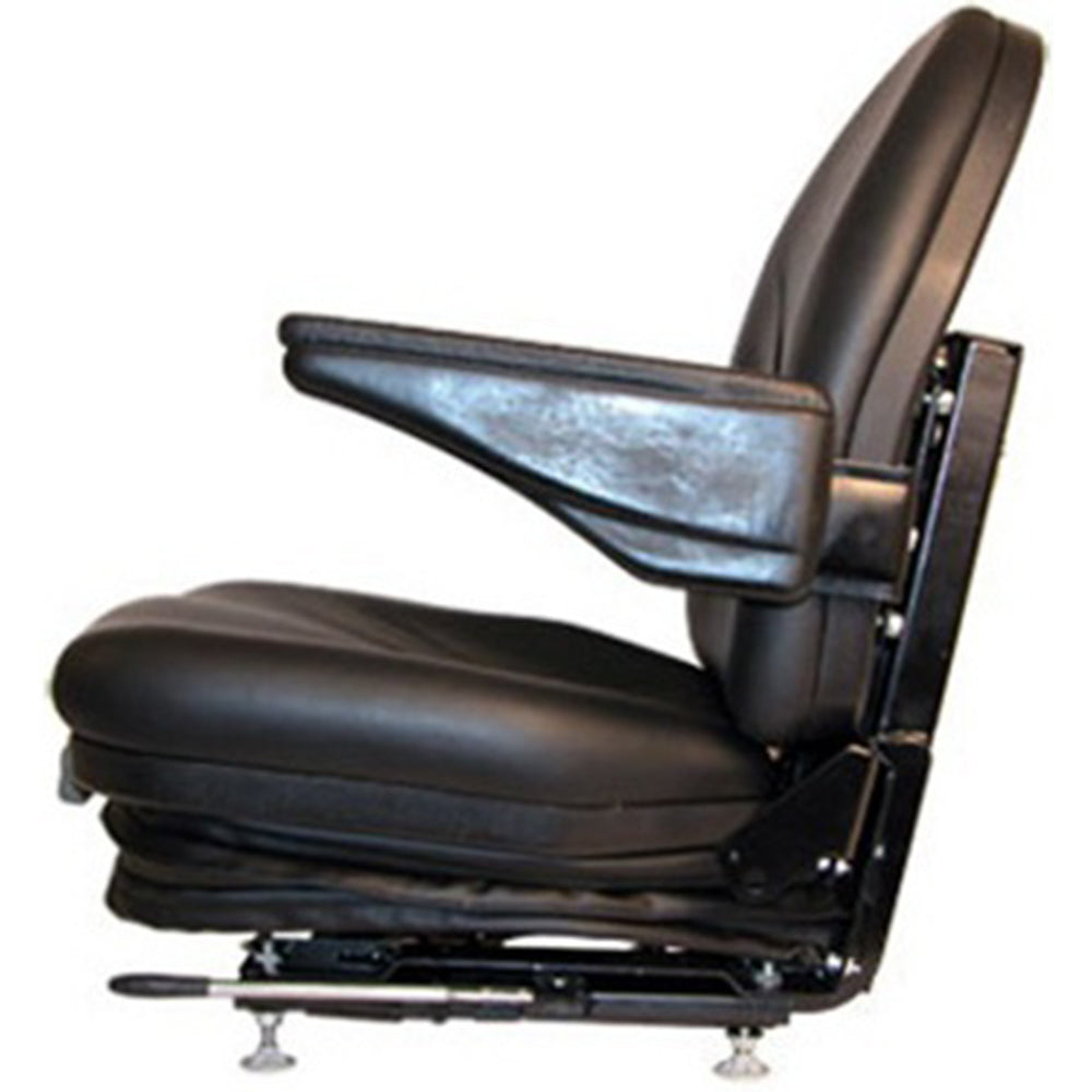 HIS360 Industrial High Back Seat w/ Suspension, Slide Tracks & Arm Rests