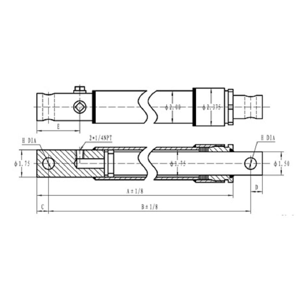 1506-0750 Plow 2500 PSI Single Acting Cylinder for Western Snow Plows 1.5" x 6"