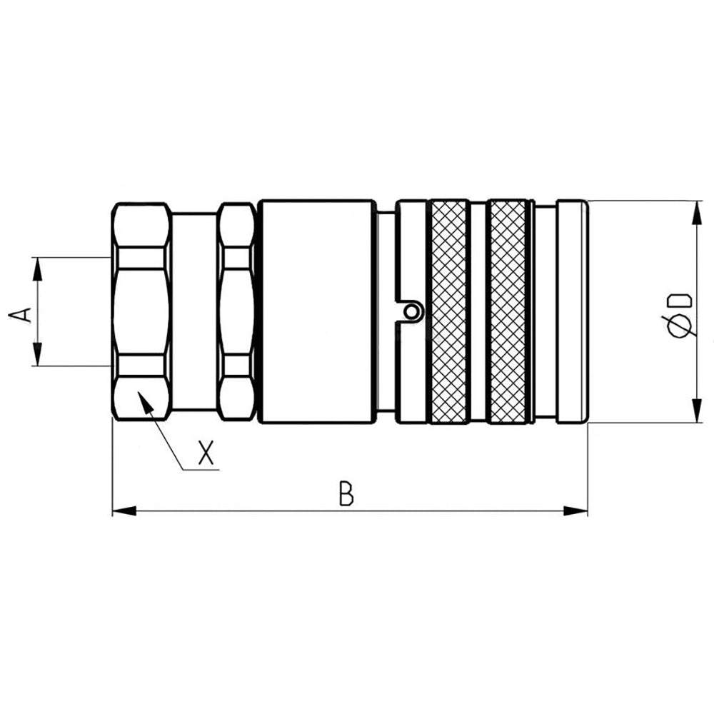 Female Coupler Fits Parker Replaces FEM-501-8FP-NL