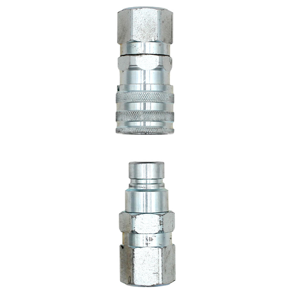 Hydraulic Quick Coupler Flat Face | 1/2" x 1/2" NPT | Complete Set