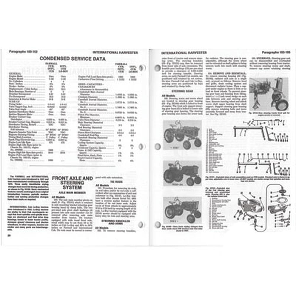 IH50 New Shop Manual Fits Case-IH Harvester Tractor Models Fits Cub Fits Cub Lo-Boy +