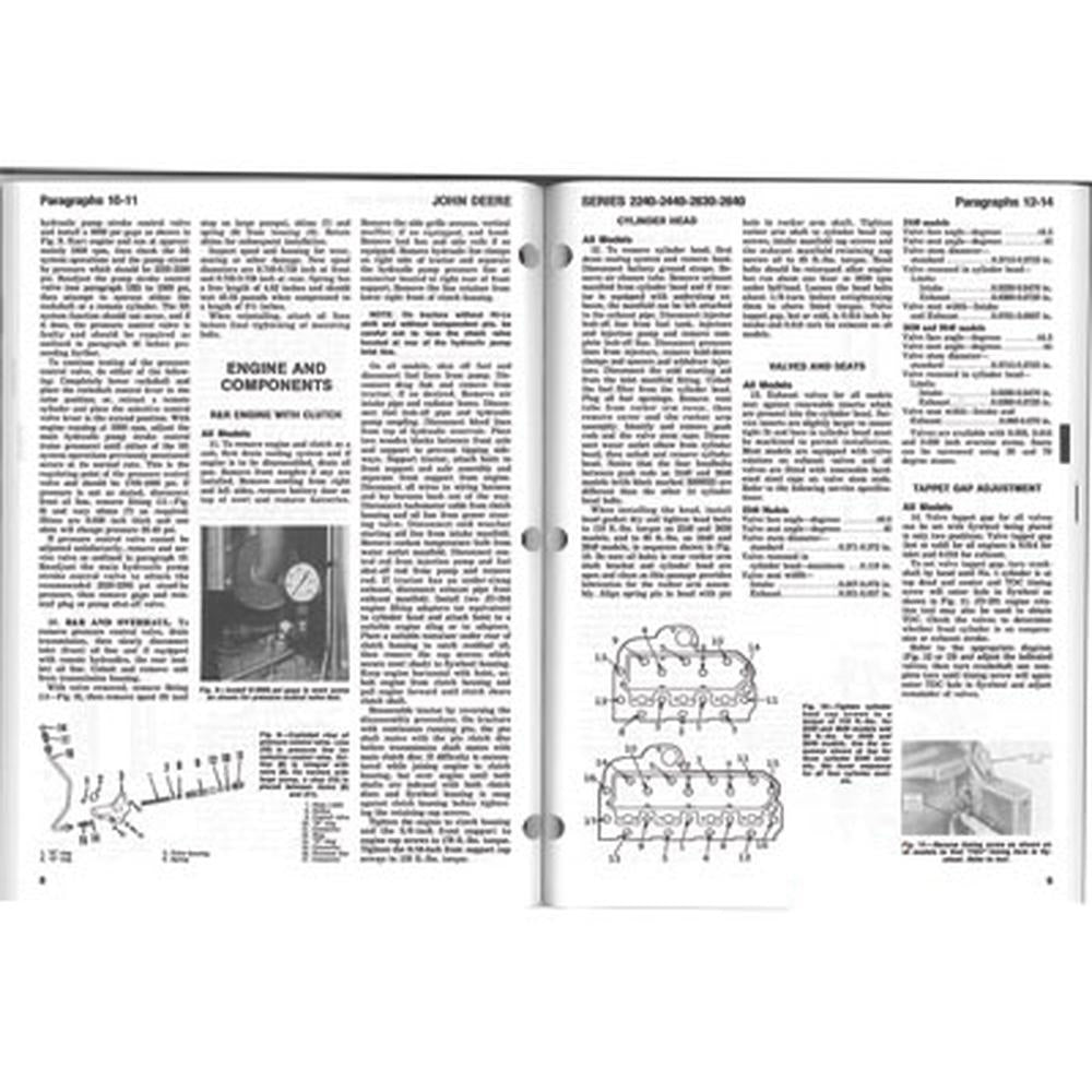 JD-202 I&T Shop Manual Fits John Deere Fits JD Tractor 2040 2240 2440 4240