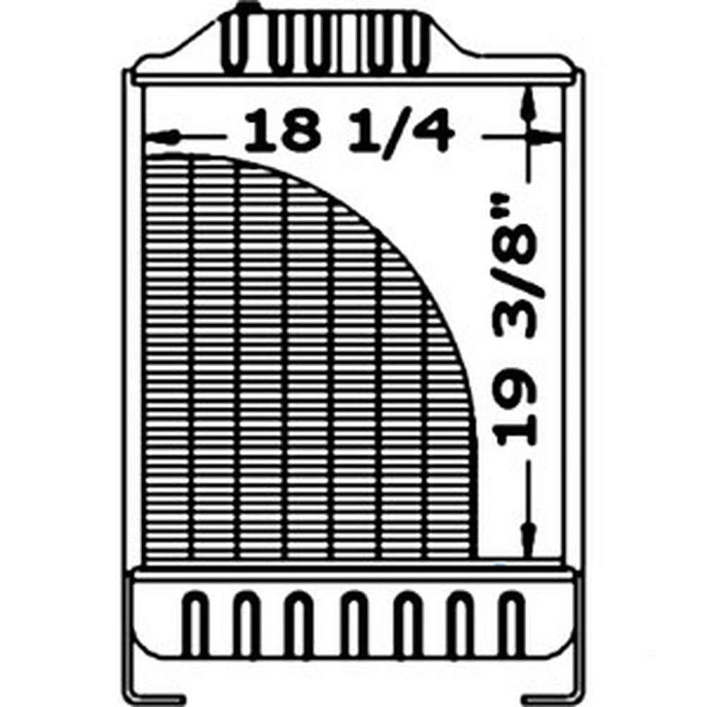 219799 Fits: 1494 Fits Case/IH Tractor Radiator - 19 3/8 x 18 1/4 x 2