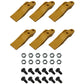 Set of 6 Bucket Uni-Teeth with Hardware  Fits Caterpillar Replaces 132-4720