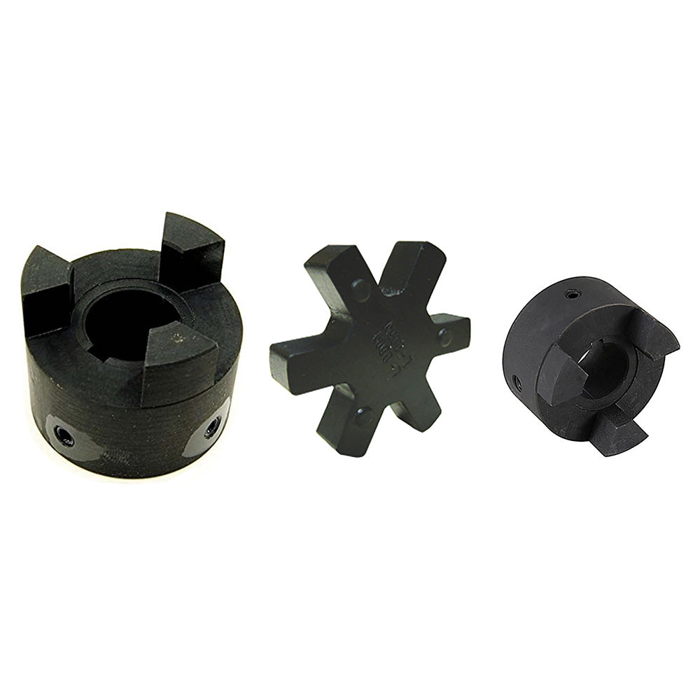 L095 5/8 X 1 Flexible 3 Piece L-Jaw Coupling Set with Buna-N NBR Rubber Spider