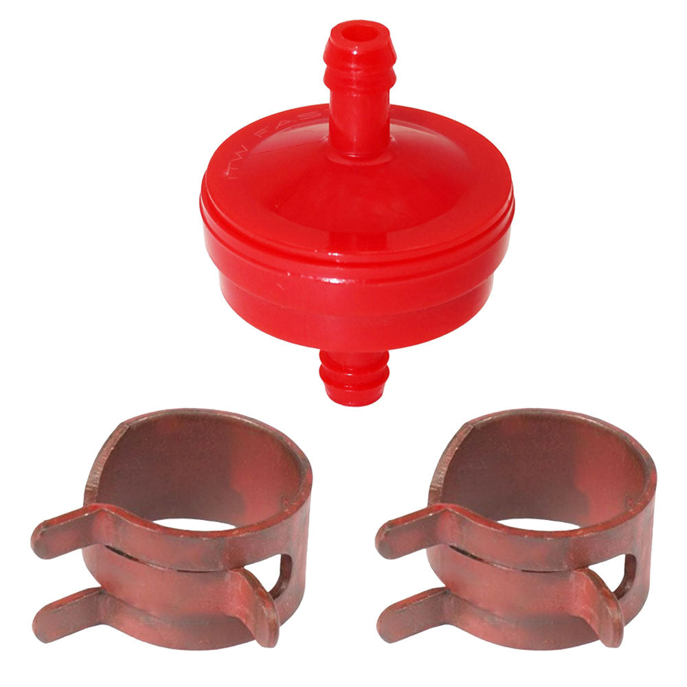 1 Fuel Filter and 2 Hose Clamps Fits Briggs and Stratton Replaces 1501729MA