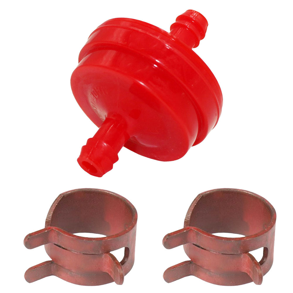 1 Fuel Filter and 2 Hose Clamps Fits MTD Replaces 1723521