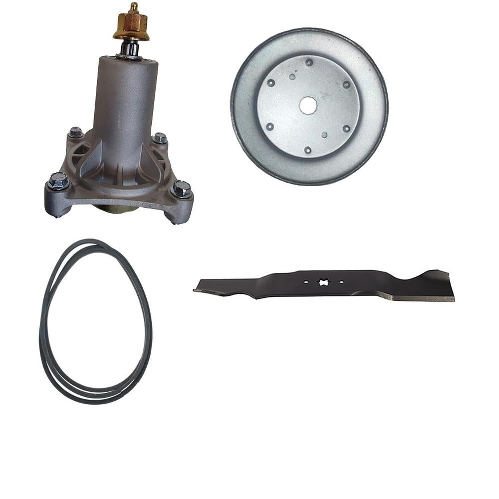 Mower Deck Spindle with Pulley , Belt and Blade Fits Husqvarna Replaces 192870