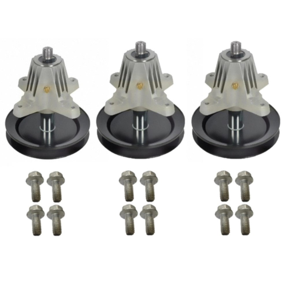 3 Spindle Assemblies with Bolts
 Fits MTD Replaces 618-04822