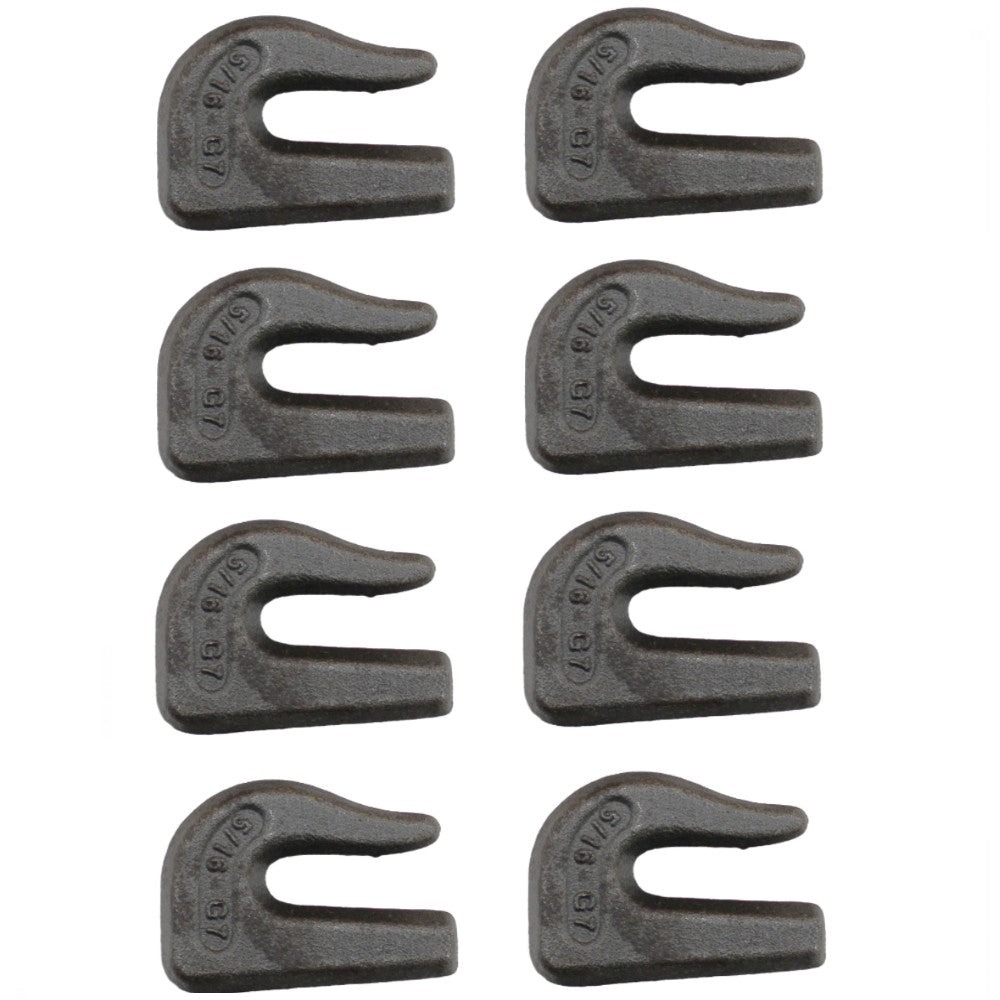 8 Weld On Grab Chain Hooks 5/16" G70 WLL 4,700 Bucket Trailer Rigging 0900103