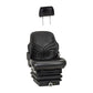 Premium Heavy-Duty Black Vinyl Mechanical Suspension Seat with Matching Headrest