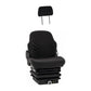 Premium Heavy-Duty Black Fabric Mechanical Suspension Seat w/ Matching Headrest