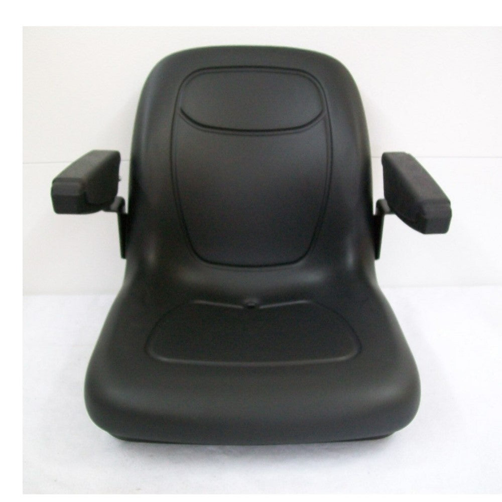 Black Seat w/Flip Up Armrests & Seat Rails Fits John Deere Replaces AM107759