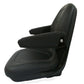 Black Seat w/Flip Up Armrests & Seat Rails Fits Komatsu