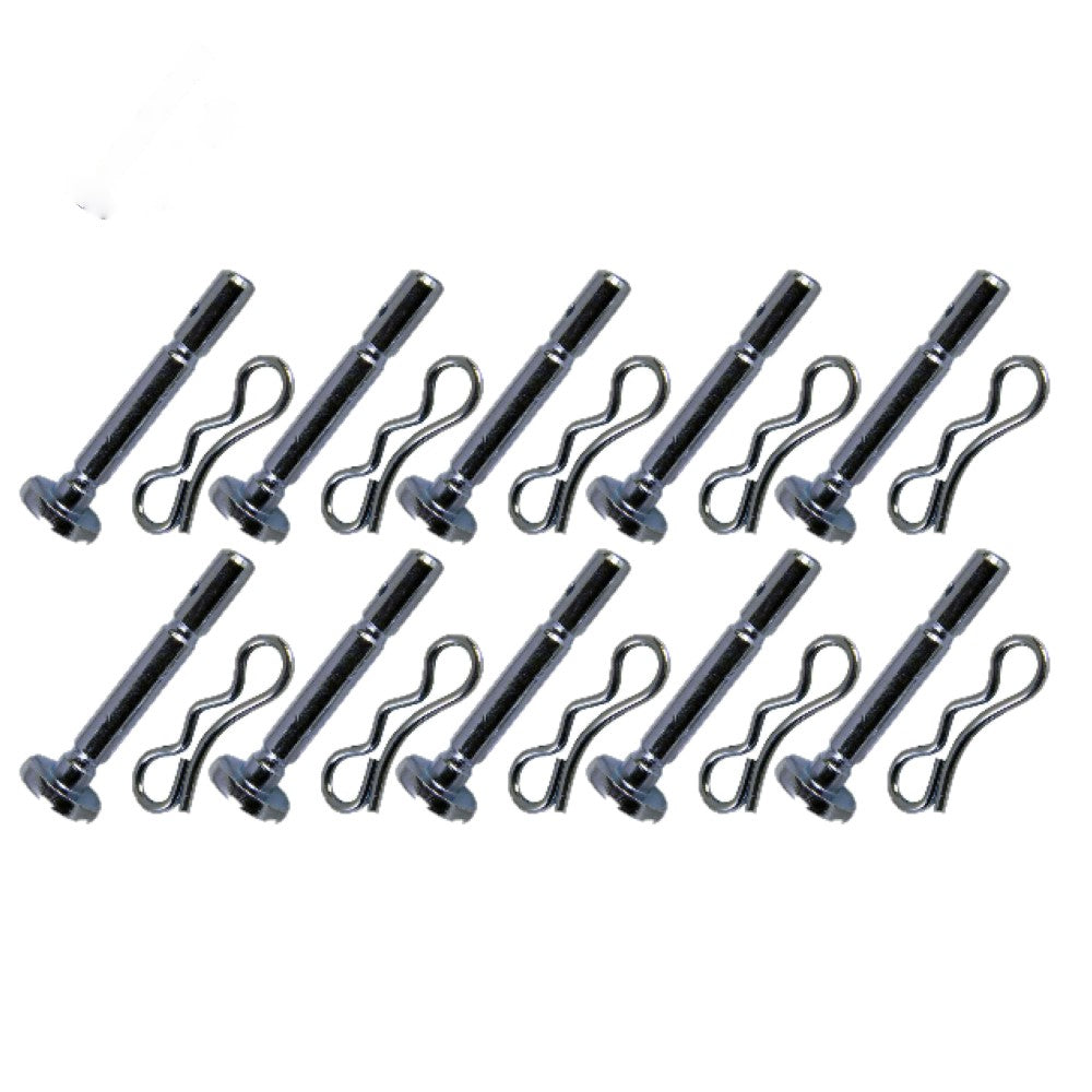 (10) New Aftermarket Replacement Shear Pins w/ Cotter Pins 1/4" X 1-7/8"