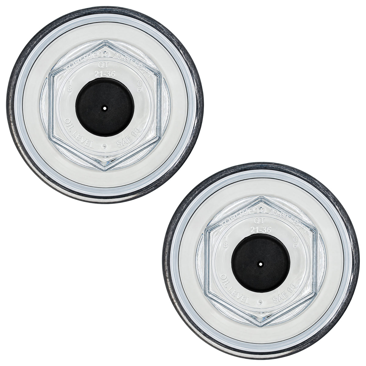 Set of (2) 4.00" O.D. Screw-In Oil Cap Includes O-Ring and Plug for Trailer 9-15K Hubs