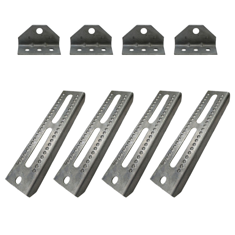 (4) Pontoon Boat Trailer 10" Bolster Bunk Board Adjustable Swivel Bracket Kits