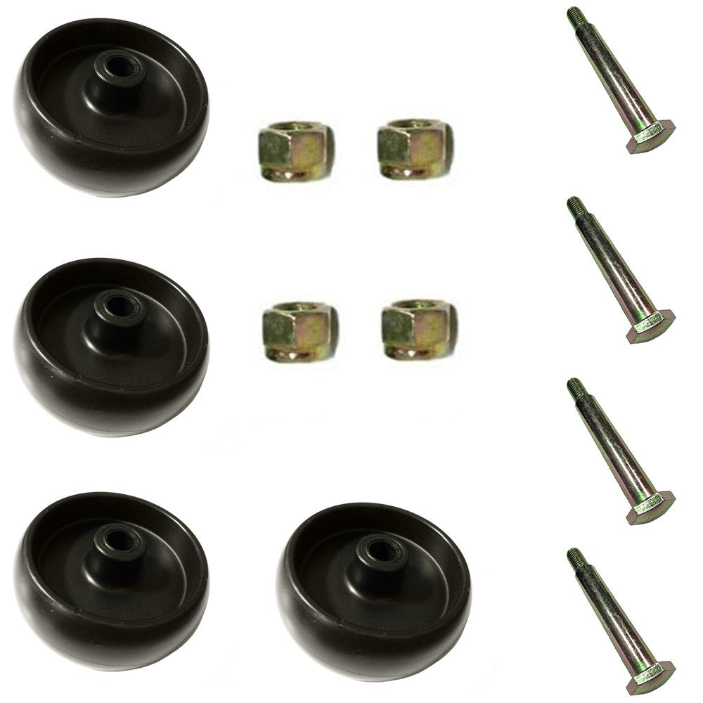 Four (4) Deck Wheels Fits John Deere EZ-Track Z225 Z235 Z245 w/ Bolts & Nuts