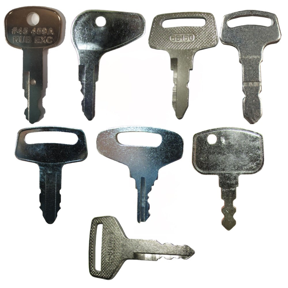 Tractor & Equipment Ignition Key Set - 10 Different Keys Fits Kubota Models