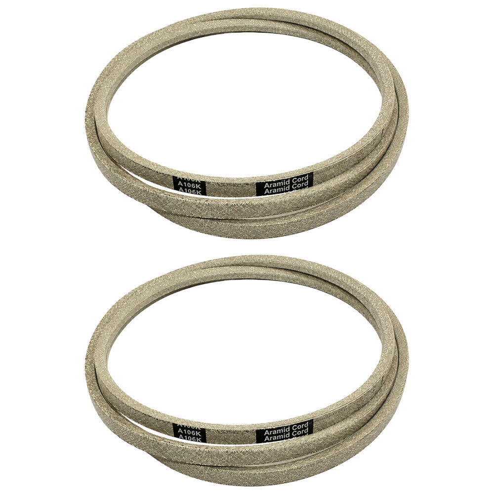 Qty 2: Traction Drive Mower Belt - 1/2" x 108"  Fits John Deere Replaces M136927