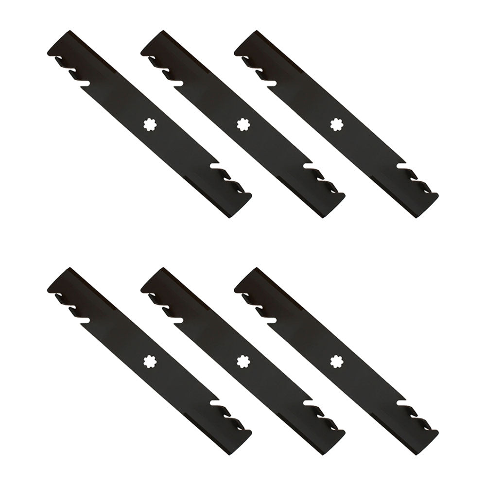 Qty 6: Toothed Mower Blade Fits John Deere Replaces AM137757