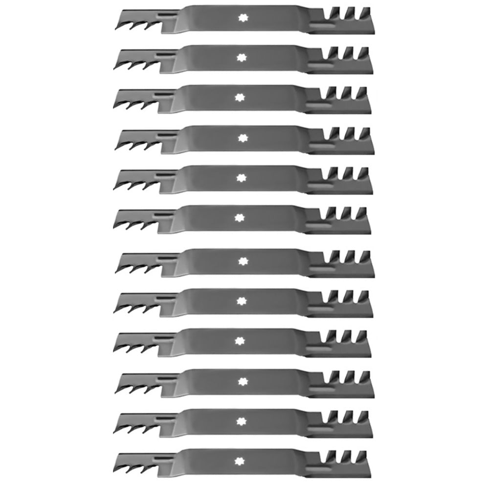 Qty 12: Toothed Mulching Mower Blade Fits Husqvarna Replaces 578431911