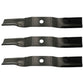 3 XHT Heavy Duty Blades Fits Kubota K5619-34330 Zd221 Zg227 K5351-99040 54" Deck