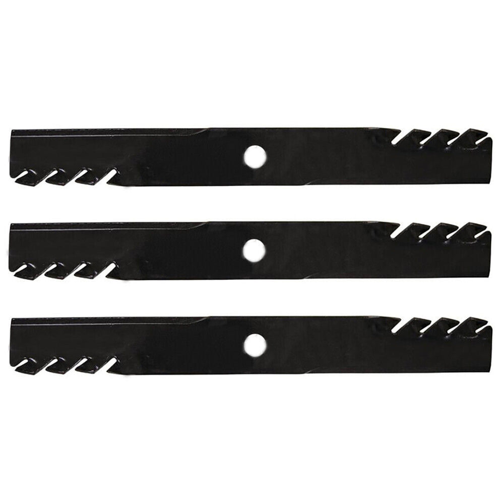 Qty 3: Toothed Mulching Mower Blade Fits John Deere Replaces M134305
