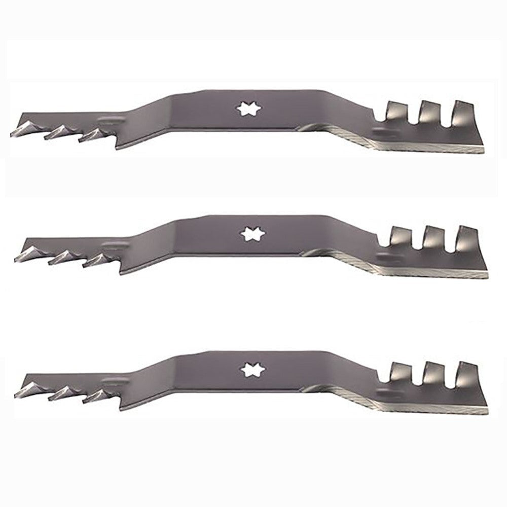 3 Lawn Mower Toothed Blades Fits Cub Cadet RZT 50" Deck 942-04053C