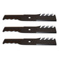(3) HD Mulching Toothed Blades 48" Deck Fits Exmark Zero Turn Lazer Z 103-6583-S