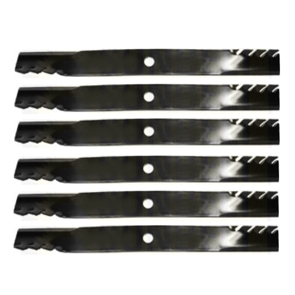 Set of Six Toothed Mulching Blades M143749 Fits John Deere Z810A Z820A Z830A